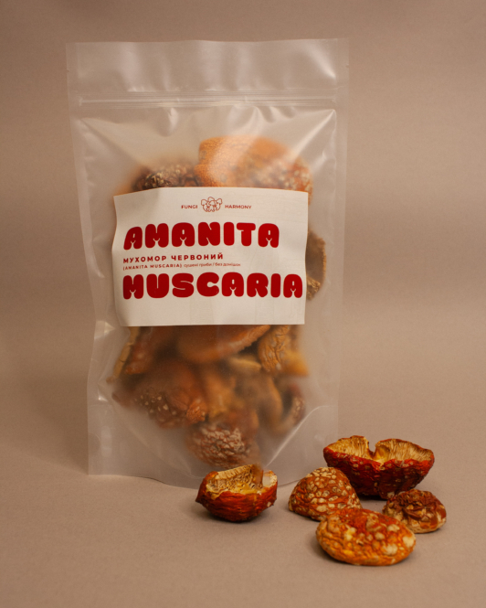 Fly Agaric Red Dried Mushroom Caps 50g.